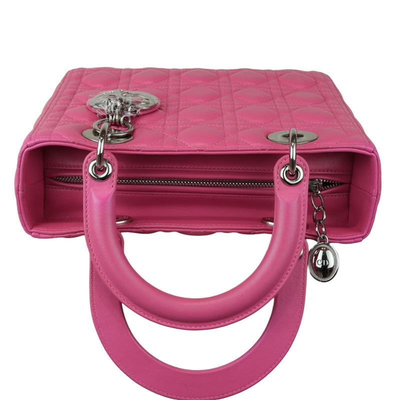 Lady Dior Medium Lambskin Cannage Pink SHW