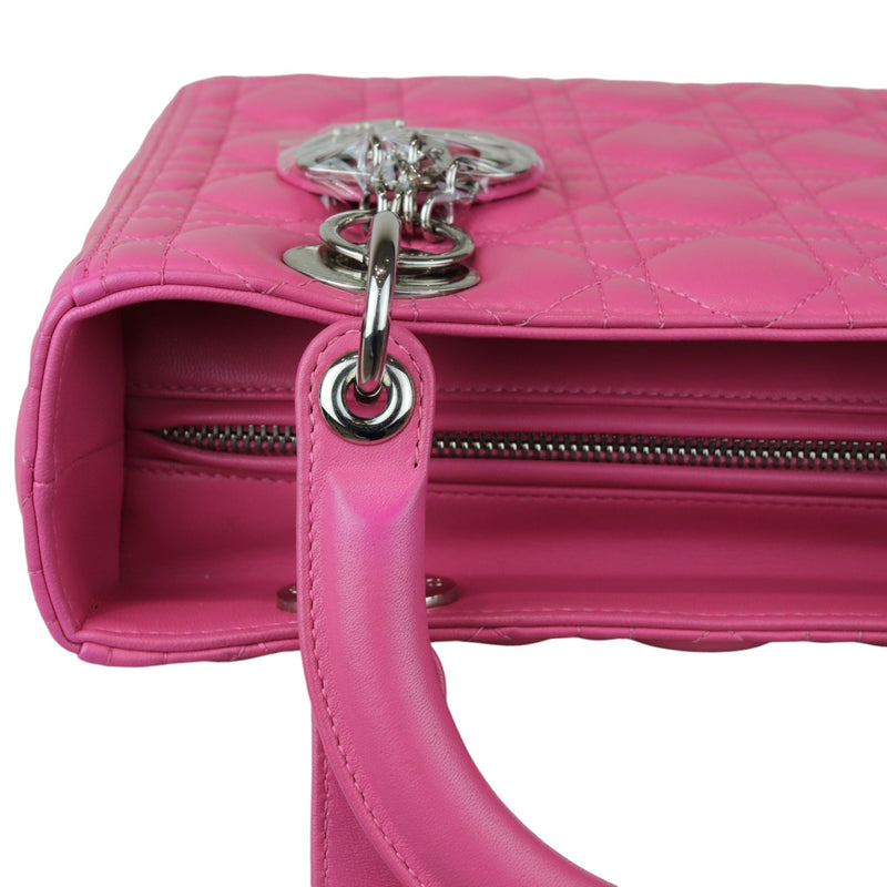 Lady Dior Medium Lambskin Cannage Pink SHW