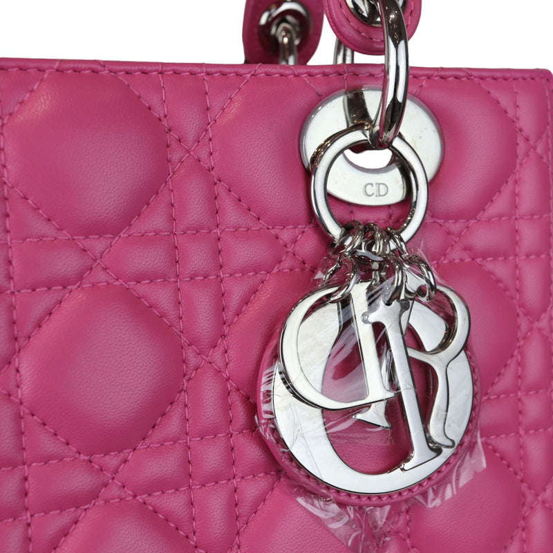 Lady Dior Medium Lambskin Cannage Pink SHW