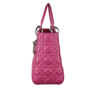 Lady Dior Medium Lambskin Cannage Pink SHW