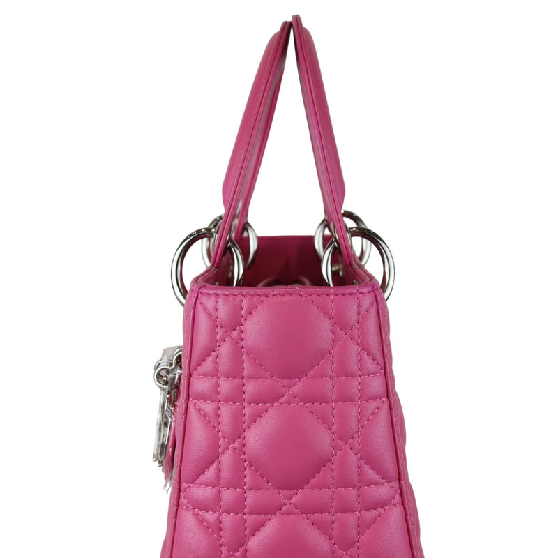 Lady Dior Medium Lambskin Cannage Pink SHW