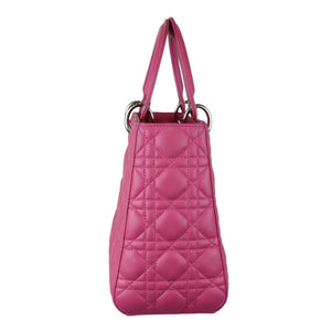 Lady Dior Medium Lambskin Cannage Pink SHW