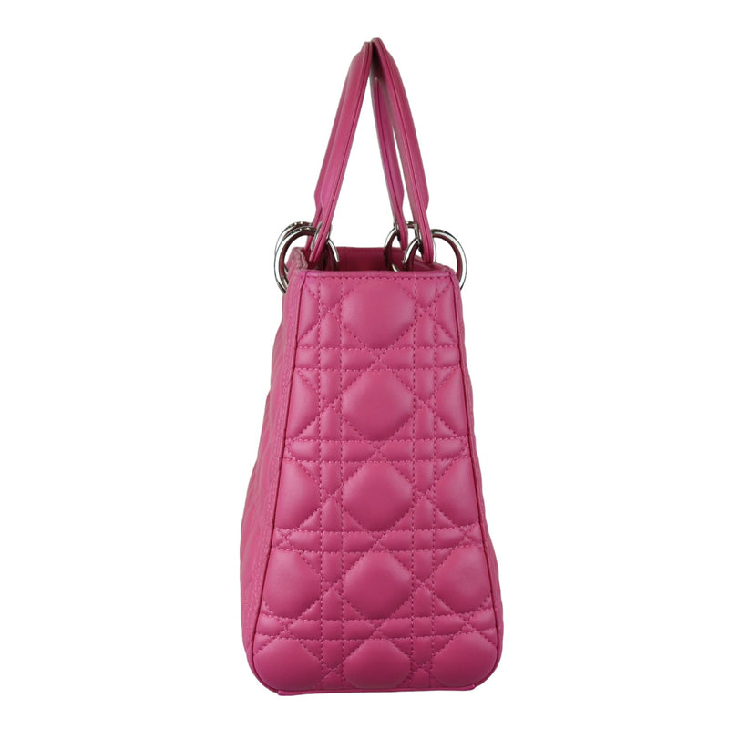 Lady Dior Medium Lambskin Cannage Pink SHW
