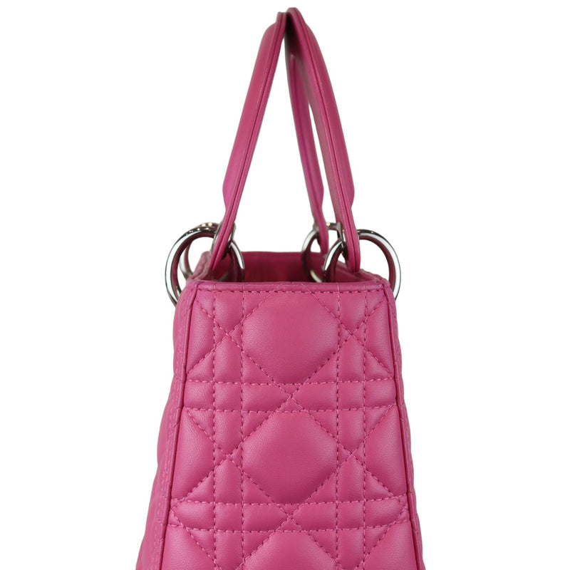 Lady Dior Medium Lambskin Cannage Pink SHW