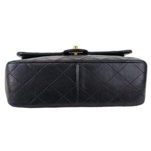 Vintage Large Square Mini Flap Lambskin Black GHW