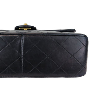 Vintage Large Square Mini Flap Lambskin Black GHW