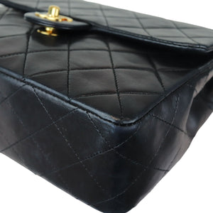 Vintage Large Square Mini Flap Lambskin Black GHW