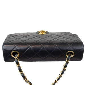 Vintage Large Square Mini Flap Lambskin Black GHW