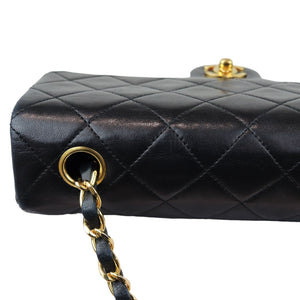 Vintage Large Square Mini Flap Lambskin Black GHW