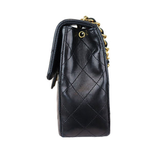 Vintage Large Square Mini Flap Lambskin Black GHW