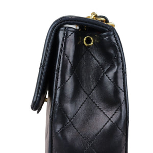 Vintage Large Square Mini Flap Lambskin Black GHW