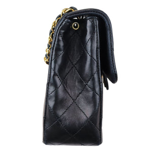 Vintage Large Square Mini Flap Lambskin Black GHW