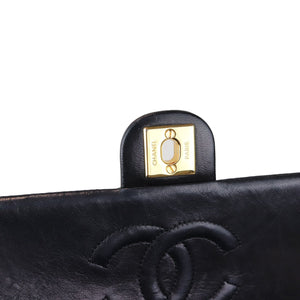 Vintage Large Square Mini Flap Lambskin Black GHW