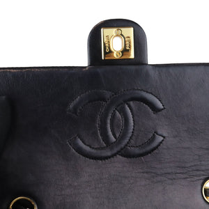 Vintage Large Square Mini Flap Lambskin Black GHW
