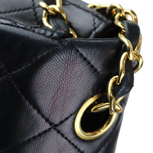 Vintage Large Square Mini Flap Lambskin Black GHW