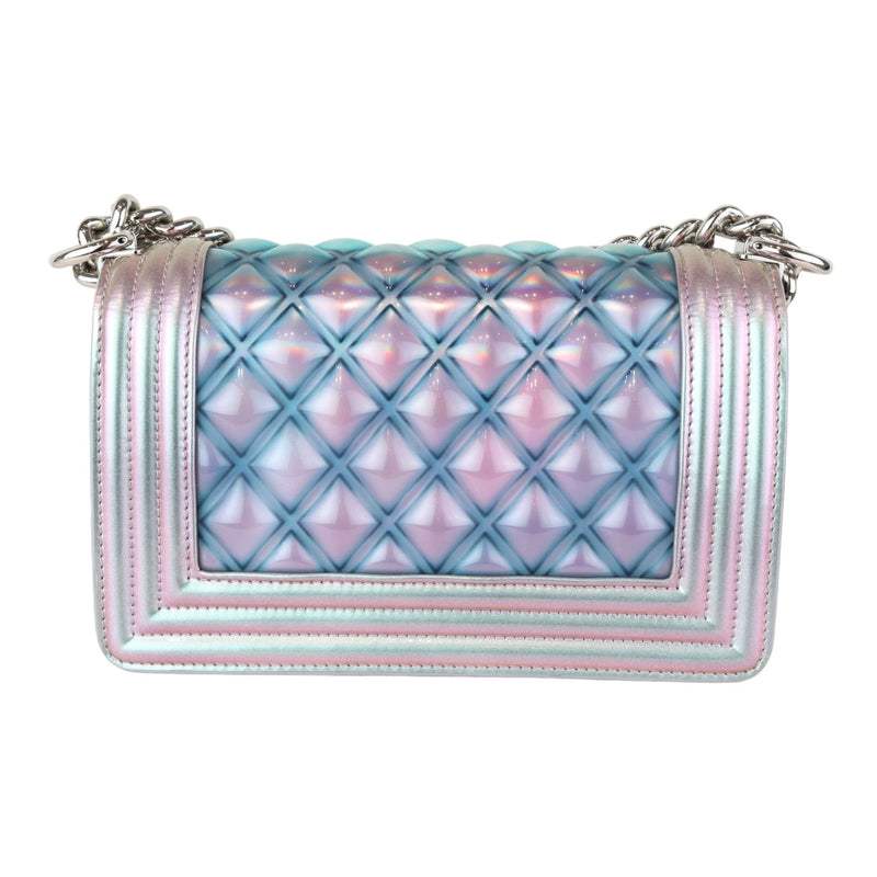 Boy Flap Small Iridescent Patent Calfskin PVC Quilted Light Purple SHW