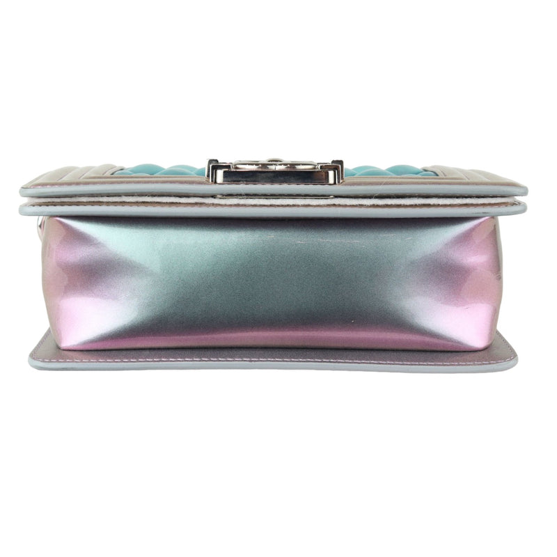Boy Flap Small Iridescent Patent Calfskin PVC Quilted Light Purple SHW