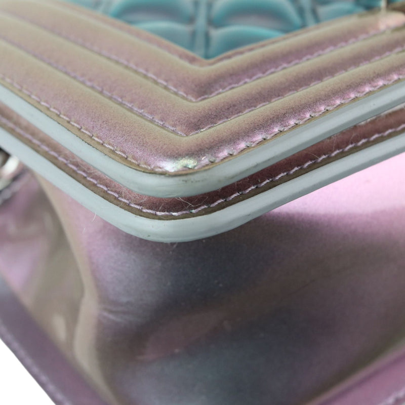 Boy Flap Small Iridescent Patent Calfskin PVC Quilted Light Purple SHW