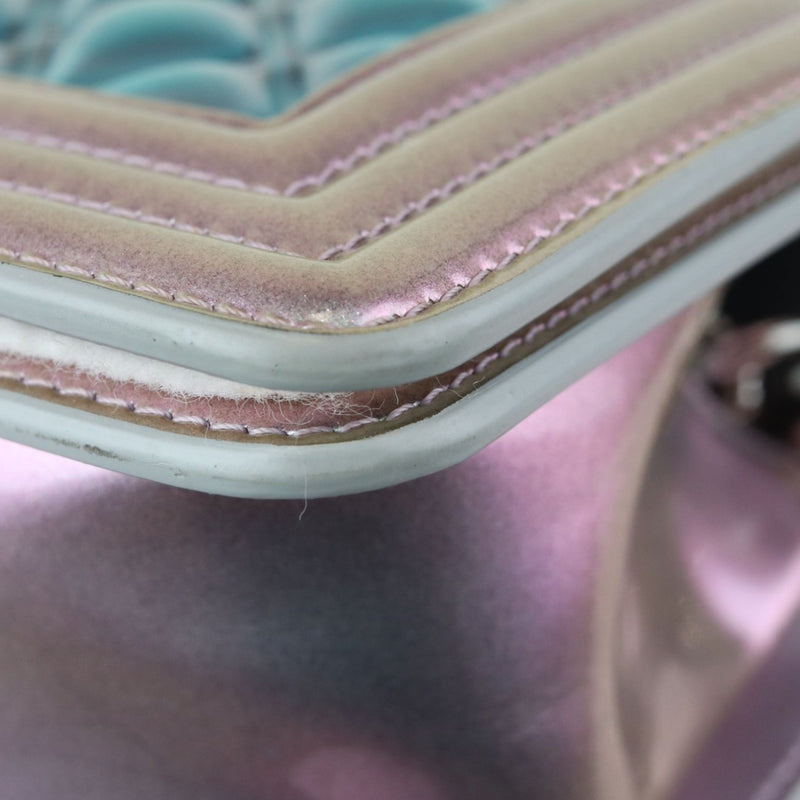 Boy Flap Small Iridescent Patent Calfskin PVC Quilted Light Purple SHW