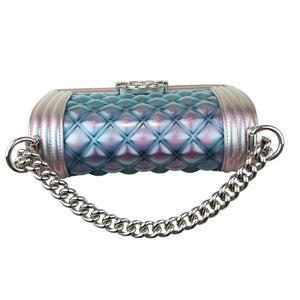 Boy Flap Small Iridescent Patent Calfskin PVC Quilted Light Purple SHW