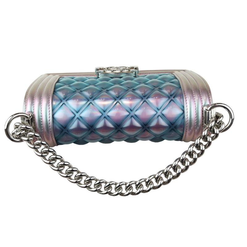 Boy Flap Small Iridescent Patent Calfskin PVC Quilted Light Purple SHW