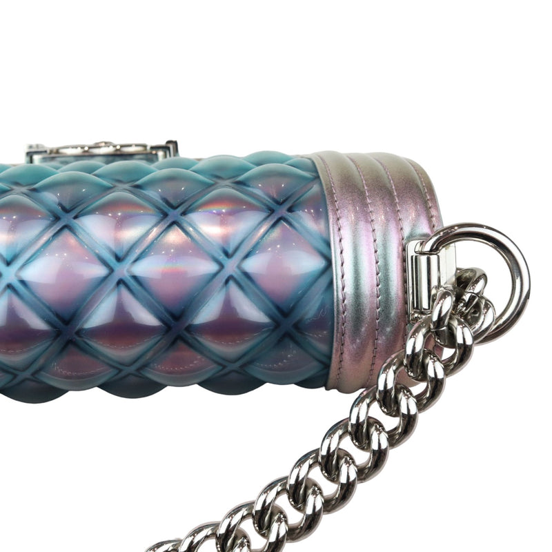 Boy Flap Small Iridescent Patent Calfskin PVC Quilted Light Purple SHW