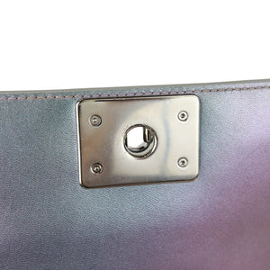 Boy Flap Small Iridescent Patent Calfskin PVC Quilted Light Purple SHW
