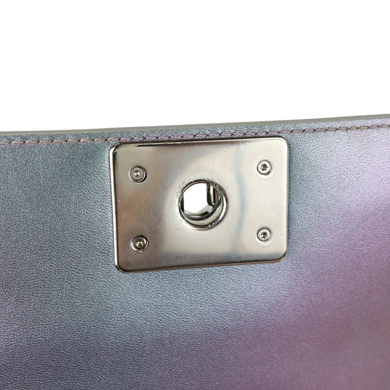 Boy Flap Small Iridescent Patent Calfskin PVC Quilted Light Purple SHW