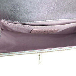 Boy Flap Small Iridescent Patent Calfskin PVC Quilted Light Purple SHW