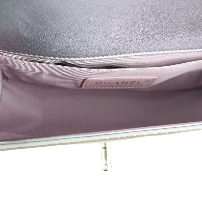 Boy Flap Small Iridescent Patent Calfskin PVC Quilted Light Purple SHW