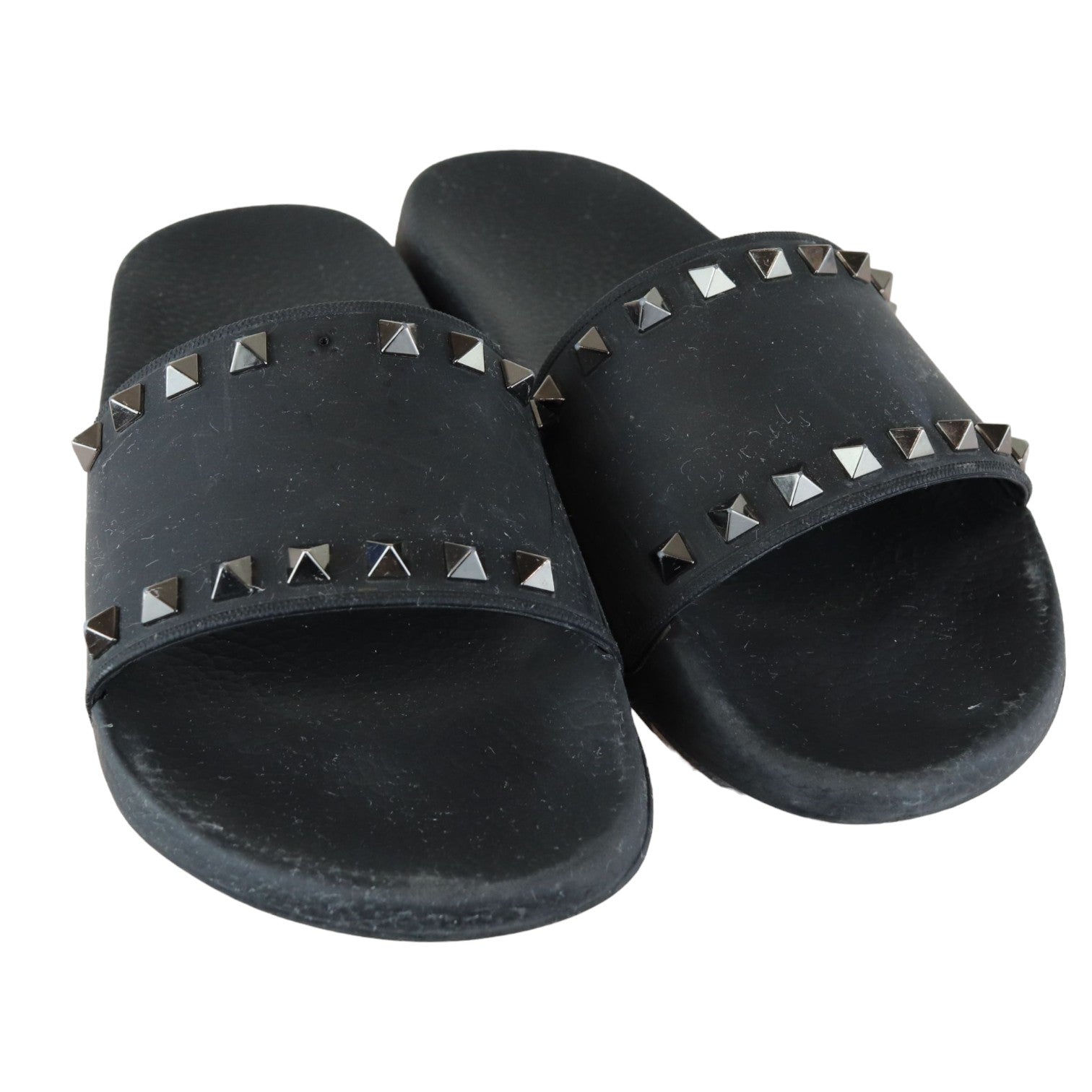 Jeans Valentino Studded Slides Rockstud Slide Sandals Rubber