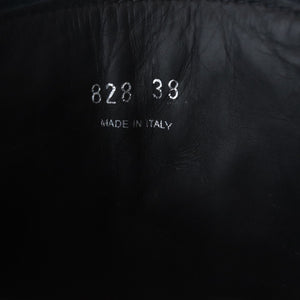 Pouch Pocket Tall Combat Boots Calfskin Black Size 38