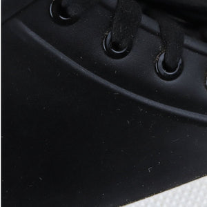 Lace Up Ankle Boots Rubber Lug Sole Black White Size 38
