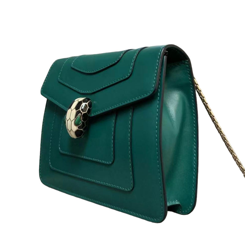 Serpenti Forever Crossbody Calfskin Green GHW