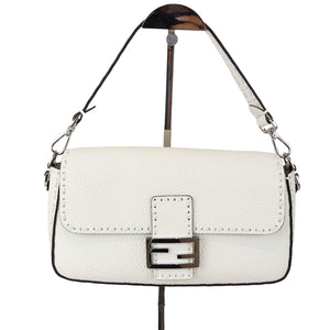 Selleria Baguette Shoulder Calfskin leather White SHW