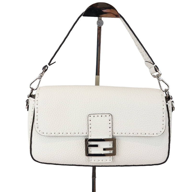 Selleria Baguette Shoulder Calfskin leather White SHW