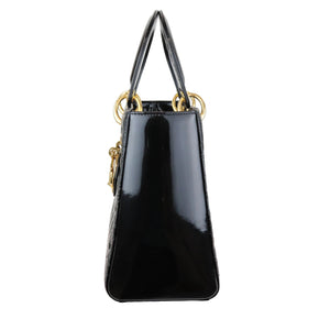 Lady Dior Medium Patent Black GHW