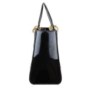 Lady Dior Medium Patent Black GHW