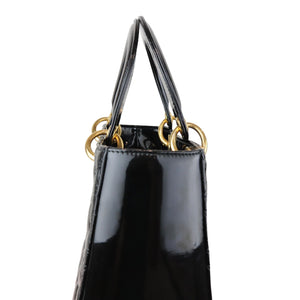 Lady Dior Medium Patent Black GHW