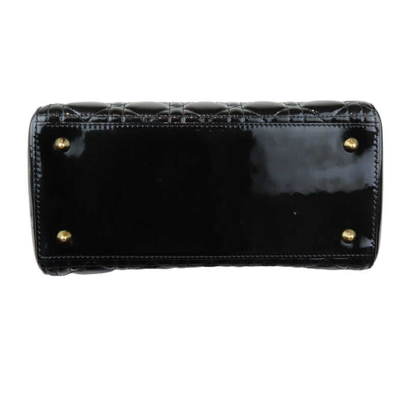 Lady Dior Medium Patent Black GHW