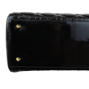 Lady Dior Medium Patent Black GHW