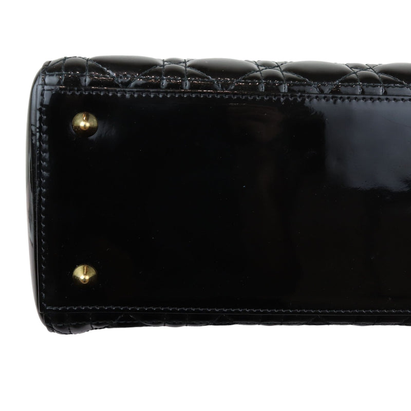 Lady Dior Medium Patent Black GHW