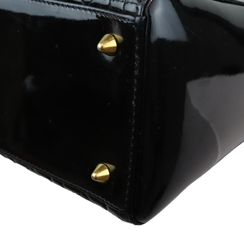 Lady Dior Medium Patent Black GHW