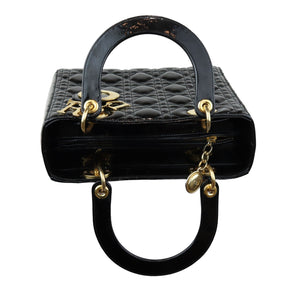 Lady Dior Medium Patent Black GHW