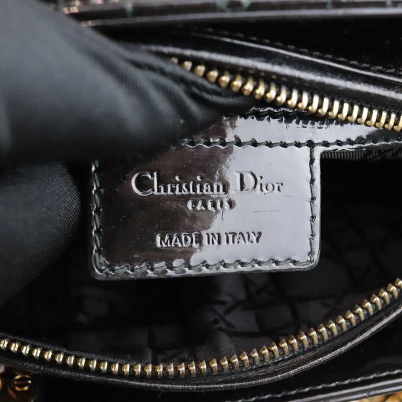 Lady Dior Medium Patent Black GHW