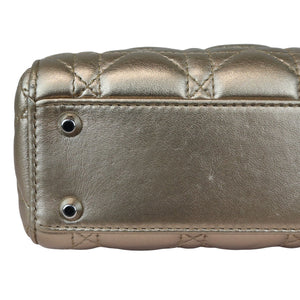 Lady Dior Mini Metallic Lambskin Cannage Gold SHW