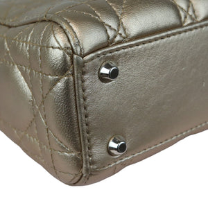Lady Dior Mini Metallic Lambskin Cannage Gold SHW