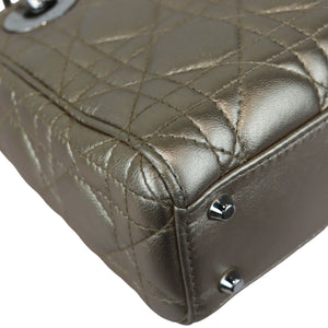 Lady Dior Mini Metallic Lambskin Cannage Gold SHW