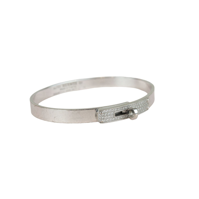 Kelly Pave Bracelet SH 18k White Gold Diamond Size Small