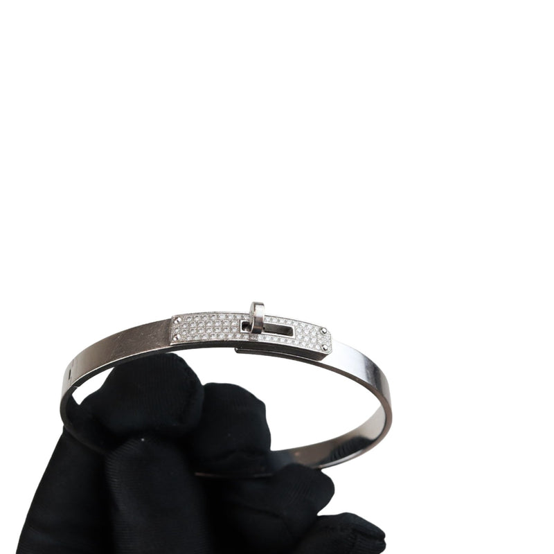 Kelly Pave Bracelet SH 18k White Gold Diamond Size Small